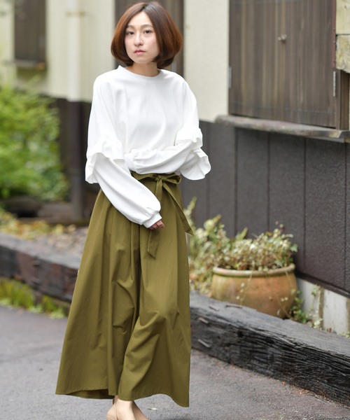 rps(アールピーエス)の「ウエストリボンチノタックスカート(スカート・レディース・カーキ/ネイビー/ベージュ・M)」の18枚目の写真