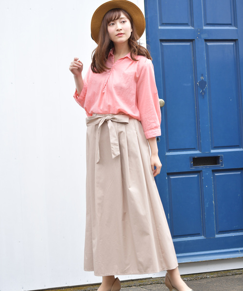 rps(アールピーエス)の「ウエストリボンチノタックスカート(スカート・レディース・カーキ/ネイビー/ベージュ・M)」の21枚目の写真