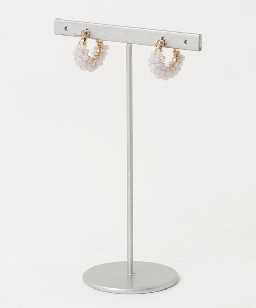 TONE SELECT GOODS(トーンセレクトグッズ)の「【marinaJEWELRY】14kgf/天然色AAA Blue Chalcedony pave pierced earring(ピアス(両耳用)・レディース・ブルー・FREE)」の2枚目の写真