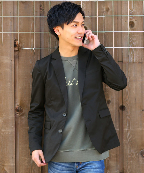 improves(インプローブス)の「コットンライクストレッチテーラードジャケット(テーラードジャケット)」|ブラック