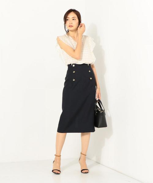Jewel Changes（ジュエルチェンジズ）の「JOC Pe オックス マリン タイトスカート（スカート・レディース・ダークグリーン/ネイビー/オフホワイト・34/36/38）」の13枚目の写真