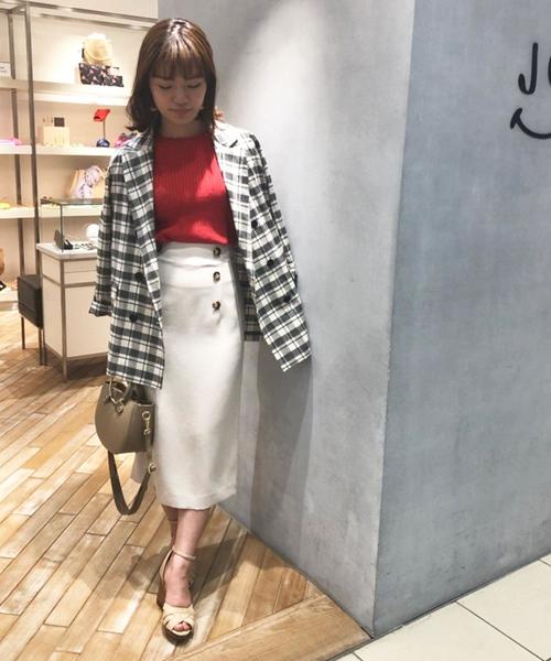 Jewel Changes（ジュエルチェンジズ）の「JOC Pe オックス マリン タイトスカート（スカート・レディース・ダークグリーン/ネイビー/オフホワイト・34/36/38）」の17枚目の写真