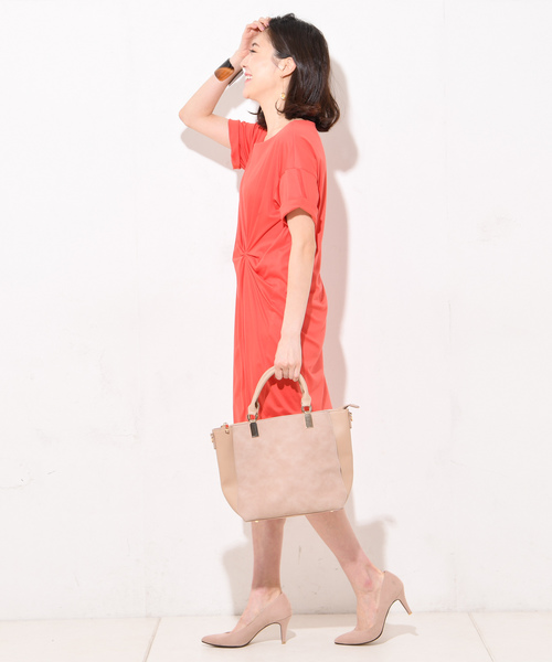 RIVE DROITE（リヴドロワ）の「リヨセルコットンスムースワンピース（ワンピース・レディース・ブラック/カーキ/オレンジ・FREE）」の10枚目の写真