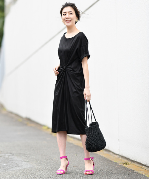 RIVE DROITE（リヴドロワ）の「リヨセルコットンスムースワンピース（ワンピース・レディース・ブラック/カーキ/オレンジ・FREE）」の20枚目の写真