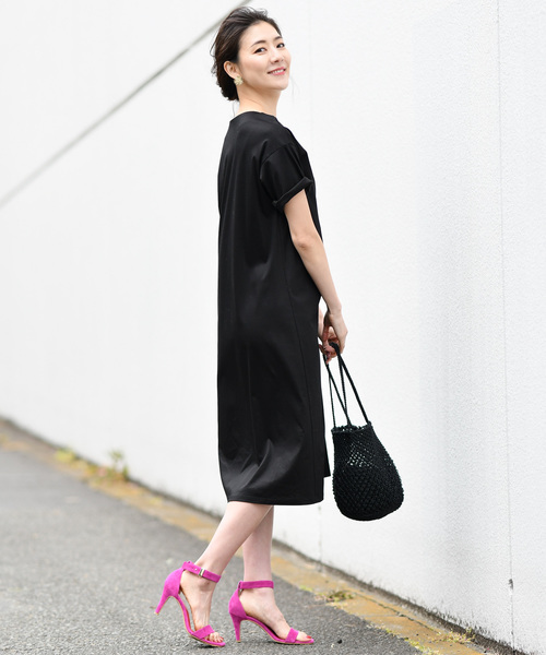 RIVE DROITE（リヴドロワ）の「リヨセルコットンスムースワンピース（ワンピース・レディース・ブラック/カーキ/オレンジ・FREE）」の21枚目の写真