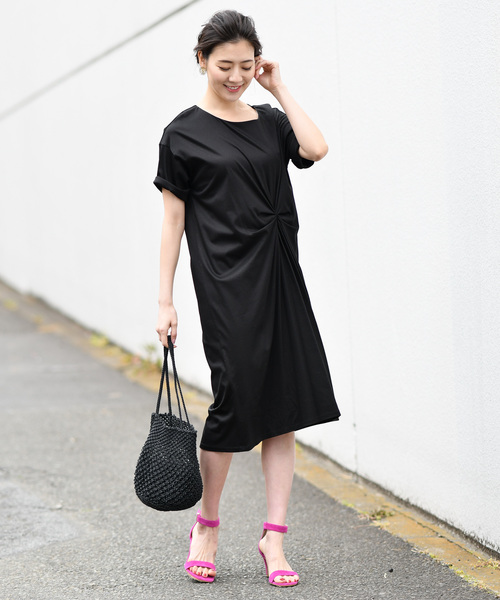 RIVE DROITE（リヴドロワ）の「リヨセルコットンスムースワンピース（ワンピース・レディース・ブラック/カーキ/オレンジ・FREE）」の22枚目の写真