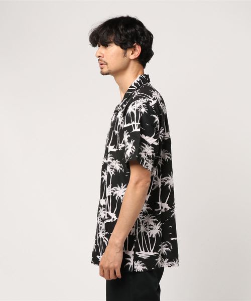schott(ショット)の「Schott(ショット) HAWAIIAN SHIRT PALM TREE ハワイアン アロハシャツ パームツリー(シャツ/ブラウス・メンズ・アイボリー/ブラック・LARGE/MEDIUM/SMALL/X-LARGE)」の4枚目の写真