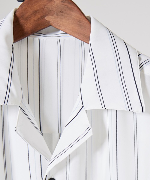 LIDNM（リドム）の「LIDNM/リドム/ストライプデシンオープンカラーシャツ（シャツ/ブラウス・メンズ・ホワイト/ブラック/ネイビー・SMALL/MEDIUM/LARGE）」の12枚目の写真