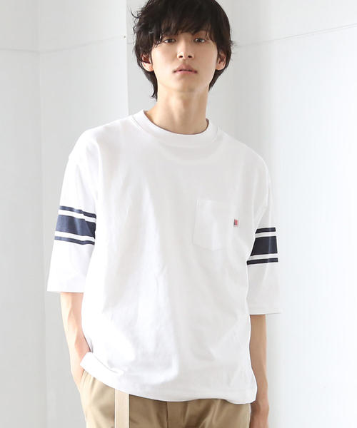 coen（コーエン）の「USAコットンフットボールハーフスリーブT（Tシャツ/カットソー・メンズ・ダークグリーン/ワインレッド/ホワイト・MEDIUM/X-LARGE/LARGE/SMALL）」の2枚目の写真