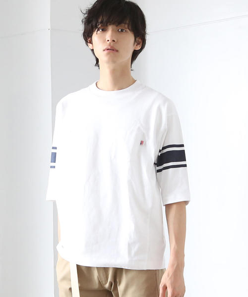 coen（コーエン）の「USAコットンフットボールハーフスリーブT（Tシャツ/カットソー・メンズ・ダークグリーン/ワインレッド/ホワイト・MEDIUM/X-LARGE/LARGE/SMALL）」の6枚目の写真