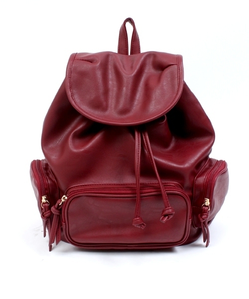 WEGO（ウィゴー）の「WEGO/スリーポケットミニリュック（バックパック/リュック・レディース・ブラック/ベージュ/ワイン/ホワイト・FREE）」の4枚目の写真