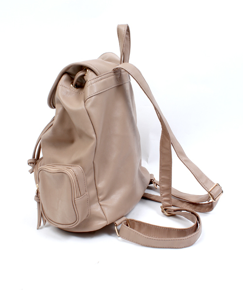 WEGO（ウィゴー）の「WEGO/スリーポケットミニリュック（バックパック/リュック・レディース・ブラック/ベージュ/ワイン/ホワイト・FREE）」の5枚目の写真