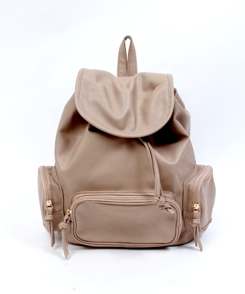 WEGO（ウィゴー）の「WEGO/スリーポケットミニリュック（バックパック/リュック・レディース・ブラック/ベージュ/ワイン/ホワイト・FREE）」の14枚目の写真