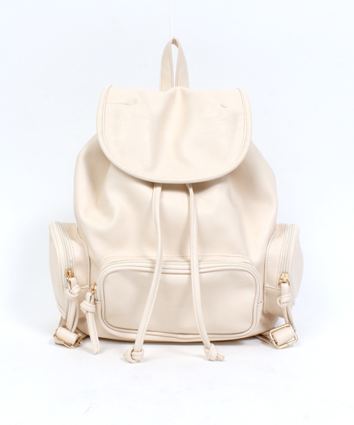 WEGO（ウィゴー）の「WEGO/スリーポケットミニリュック（バックパック/リュック・レディース・ブラック/ベージュ/ワイン/ホワイト・FREE）」の11枚目の写真