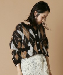 SLOBE IENA Fi.m モヘヤアーガイルカーデ◆