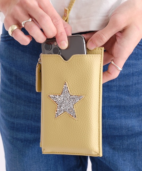 Actually(アクチュアリー)の「Jelly星 スマホショルダーバッグ モバイルポーチ(スマホケース/カバー・レディース・ブラック/グレー/ダークグレー/オレンジ/ベージュ/グリーン/ブラック系その他/ライトグリーン/ライトベージュ/イエロー/ライトブラウン/レッド/オフホワイト/ブルー系その他/ピンク系その他/シルバー/ブロンズ/ゴールド/シルバー系その他/ライトイエロー・フリー)」の21枚目の写真