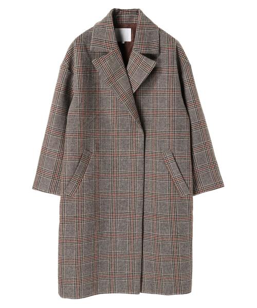 AMERICAN HOLIC(アメリカンホリック)の「チェックドロップショルダーコート(ダウンジャケット/コート・レディース・チェック/ブラック系その他3/ブラウン系その他4・M/L)」の10枚目の写真