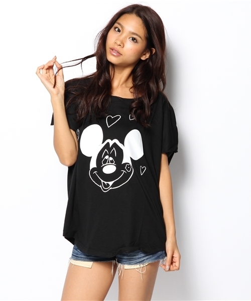 DANCE LB-03（ダンス エルビー・ゼロスリー）の「Mickey Tシャツ（Tシャツ/カットソー・レディース・ブラック系/グレー系2/ホワイト系・FREE）」の2枚目の写真
