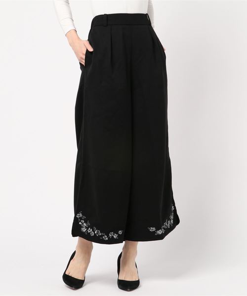 刺繍入り黒ワイドパンツ 楽天市場】絡繰魂 漆 ワイドパンツ 九尾 狐 mens 和柄 総刺繍 メンズ