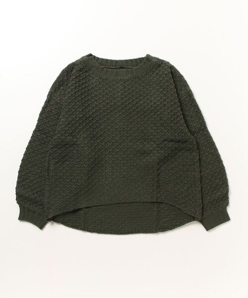 STYLEBLOCK（スタイルブロック）の「ボリュームスリーブバルキーニット（ニット/セーター・レディース・杢グレー/ボルドー/マスタード/ブラック/ホワイト/ネイビー/カーキ・M）」の4枚目の写真