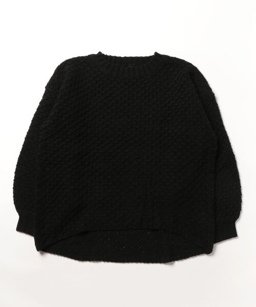 STYLEBLOCK（スタイルブロック）の「ボリュームスリーブバルキーニット（ニット/セーター・レディース・杢グレー/ボルドー/マスタード/ブラック/ホワイト/ネイビー/カーキ・M）」の2枚目の写真