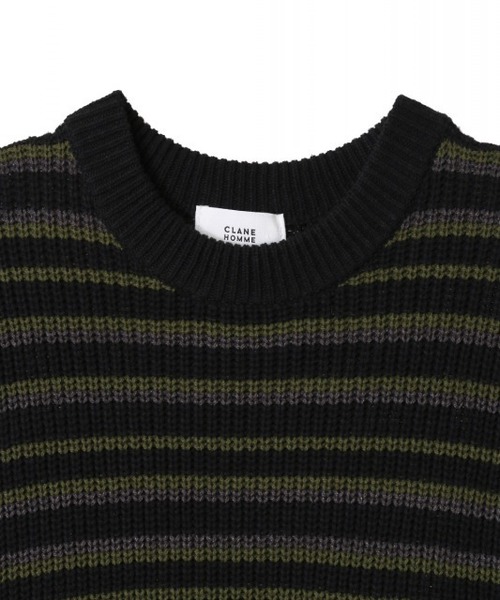 CLANE（クラネ）の「BORDER KNIT TOPS（ニット/セーター・メンズ・ブラック/ブラウン・1/2）」の4枚目の写真