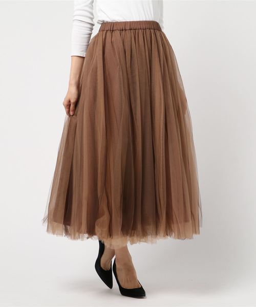 lissi Boutique（リージーブティック）の「チュールロングスカート（スカート・レディース・ブラウン系その他/スモークピンク/グレー系その他・FREE）」の10枚目の写真