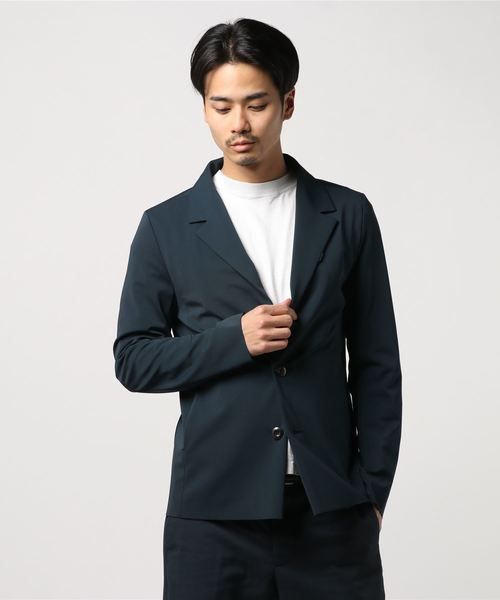 ATTACHMENT(アタッチメント)の「【ATTACHMENT】マットストレッチジャージ3BJKT(テーラードジャケット・メンズ・ブラック/ダークグリーン・1/2)」の7枚目の写真