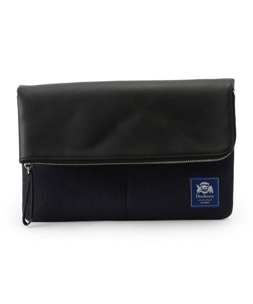 SHIPS（シップス）の「SC: Herdmans リネン ヘリンボーン クラッチバッグ（クラッチバッグ・メンズ・ベージュ/ブルー/ネイビー・ONE SIZE）」の3枚目の写真