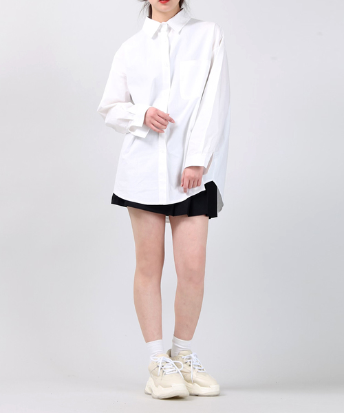 DING(ディング)の「DING/無地カラーシャツ(シャツ/ブラウス・レディース・ホワイト/ベージュ/ピンク・FREE)」の10枚目の写真