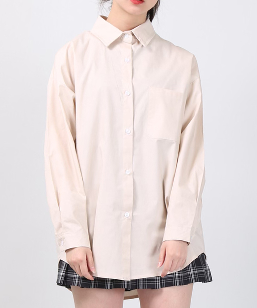 DING(ディング)の「DING/無地カラーシャツ(シャツ/ブラウス・レディース・ホワイト/ベージュ/ピンク・FREE)」の14枚目の写真