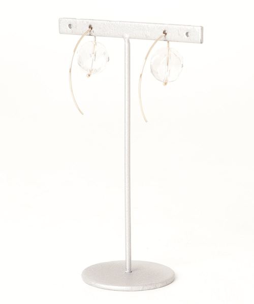 tone（トーン）の「【ayuujewelry】クリスタルRD三日月P（ピアス（両耳用）・レディース・クリア・FREE）」の2枚目の写真