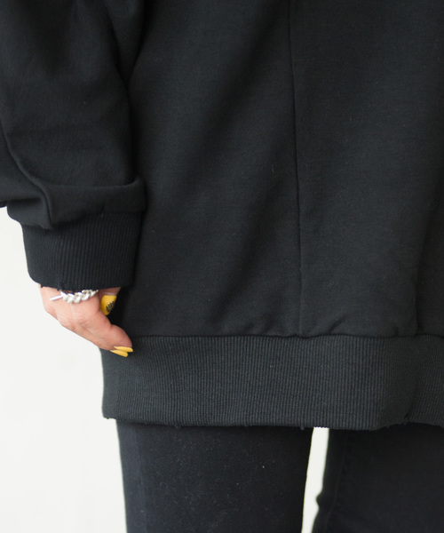 ROGER AND RAW（ロジャーアンドロウ）の「Roger&Raw/リブライン刺繍P/O（スウェット・レディース・ホワイト/ブラック/グレー・M）」の9枚目の写真