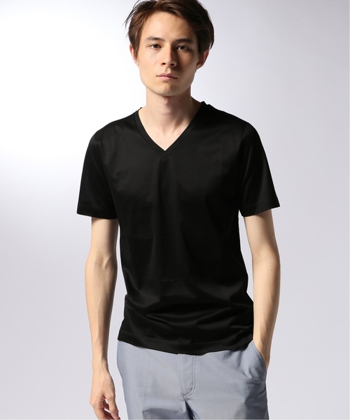 EDIFICE（エディフィス）の「CITA / チータ Vネック Tシャツ（Tシャツ/カットソー・メンズ・グレー/ホワイト/スカイブルー/ブラック/ネイビー・44/46/48/50）」の3枚目の写真