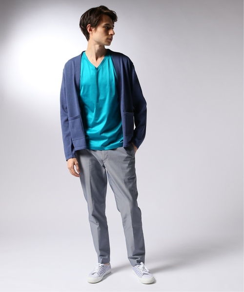 EDIFICE（エディフィス）の「CITA / チータ Vネック Tシャツ（Tシャツ/カットソー・メンズ・グレー/ホワイト/スカイブルー/ブラック/ネイビー・44/46/48/50）」の14枚目の写真