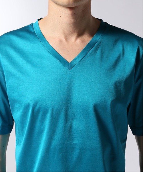 EDIFICE（エディフィス）の「CITA / チータ Vネック Tシャツ（Tシャツ/カットソー・メンズ・グレー/ホワイト/スカイブルー/ブラック/ネイビー・44/46/48/50）」の20枚目の写真