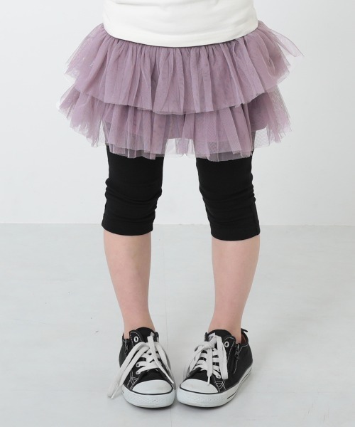 devirock(デビロック)の「6分丈2段チュチュスカッツ(スカート・キッズ・ブラック/ネイビー/ラベンダー/ライトパープル/スモークピンク・110cm/100cm/120cm/130cm/140cm/90cm/95cm/80cm)」の3枚目の写真