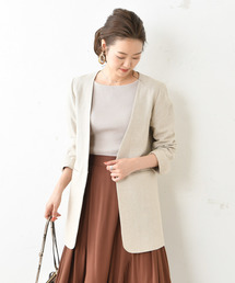 DouDou | リネンノーカラージャケット(テーラードジャケット)