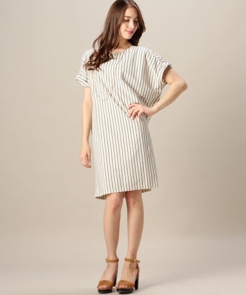 BEAUTY&YOUTH UNITED ARROWS（ビューティーアンドユースユナイテッドアローズ）の「BYSF ストライプ ヤッコワンピース ◆（ワンピース・レディース・オフホワイト/イエロー/ネイビー・フリー）」の11枚目の写真