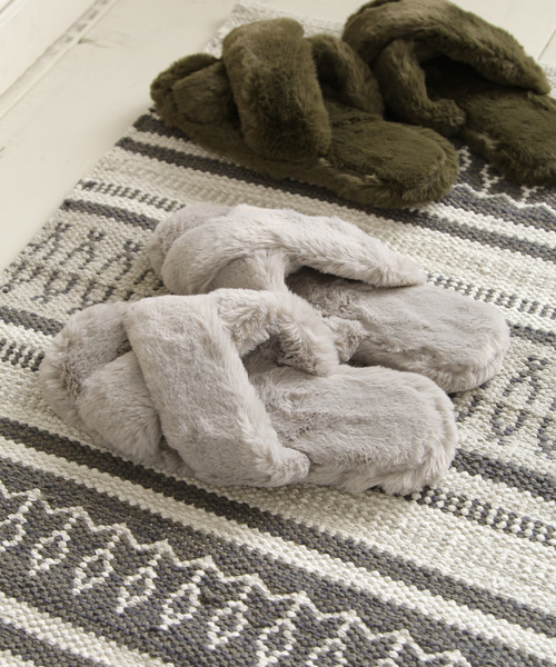 BAYFLOW（ベイフロー）の「BFファークロスルームスリッパ（ルームシューズ/スリッパ・レディース・グレー/カーキ・LARGE/MEDIUM）」の2枚目の写真