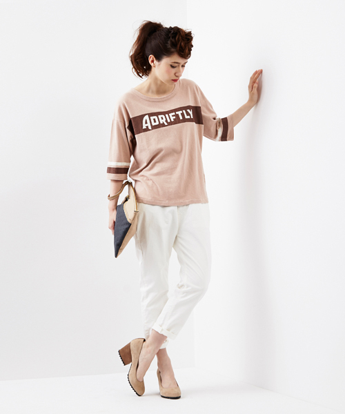 Another Edition（アナザーエディション）の「AE ADRIFTLY 5SL ◆（Tシャツ/カットソー・レディース・ネイビー/ベージュ/ダークグリーン・ﾌﾘ-）」の8枚目の写真