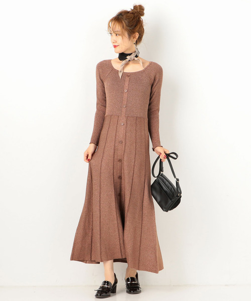 archives（アルシーヴ）の「ラメ二重臼ワンピース（ワンピース・レディース・ベージュ/モカ/ピンクベージュ・MEDIUM）」の15枚目の写真