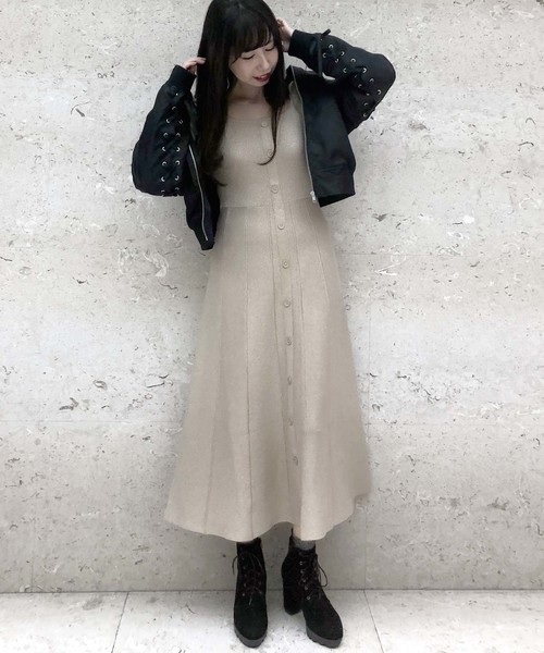 archives（アルシーヴ）の「ラメ二重臼ワンピース（ワンピース・レディース・ベージュ/モカ/ピンクベージュ・MEDIUM）」の17枚目の写真