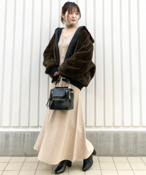 archives（アルシーヴ）の「ラメ二重臼ワンピース（ワンピース・レディース・ベージュ/モカ/ピンクベージュ・MEDIUM）」の18枚目の写真