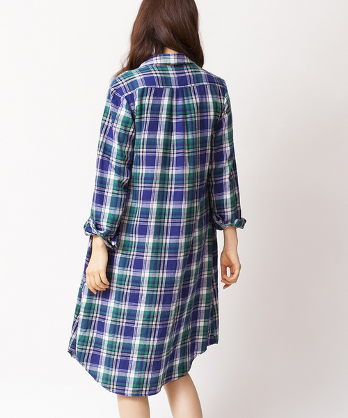 WEGO（ウィゴー）の「WEGO/ネルチェックシャツワンピース（シャツワンピース・レディース・グリーン/レッド/オレンジ・FREE）」の5枚目の写真