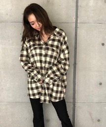 ENVYM | ＢＡＣＫレースＵＰルーズチェックＳＨ(シャツ/ブラウス)