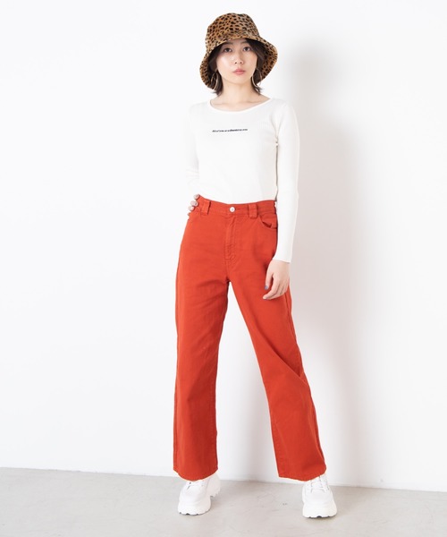 WEGO(ウィゴー)の「WEGO/カラーワイドルーズパンツ(スラックス・レディース・ブラック/パープル/オレンジ/ブルー・FREE)」の8枚目の写真