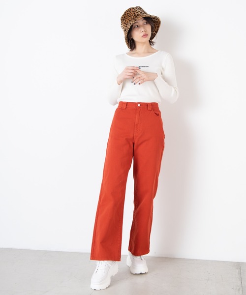 WEGO(ウィゴー)の「WEGO/カラーワイドルーズパンツ(スラックス・レディース・ブラック/パープル/オレンジ/ブルー・FREE)」の10枚目の写真