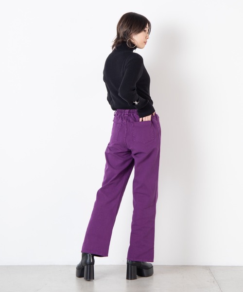 WEGO(ウィゴー)の「WEGO/カラーワイドルーズパンツ(スラックス・レディース・ブラック/パープル/オレンジ/ブルー・FREE)」の12枚目の写真
