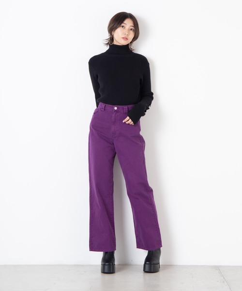 WEGO(ウィゴー)の「WEGO/カラーワイドルーズパンツ(スラックス・レディース・ブラック/パープル/オレンジ/ブルー・FREE)」の13枚目の写真